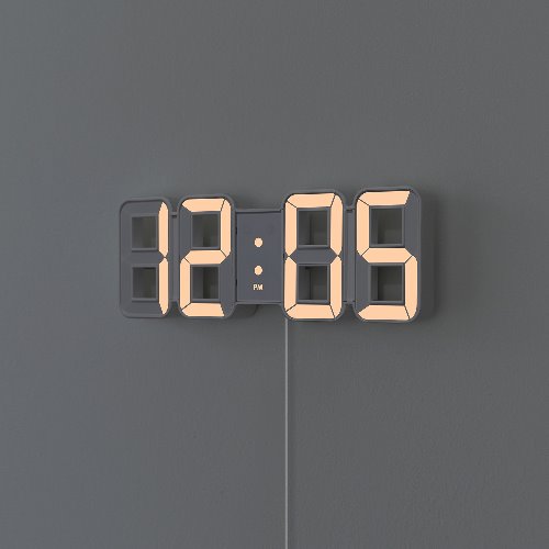 [무아스] 퓨어 미니 화이트골드 벽걸이 LED 벽시계 무소음 디지털 거실 인테리어 시계